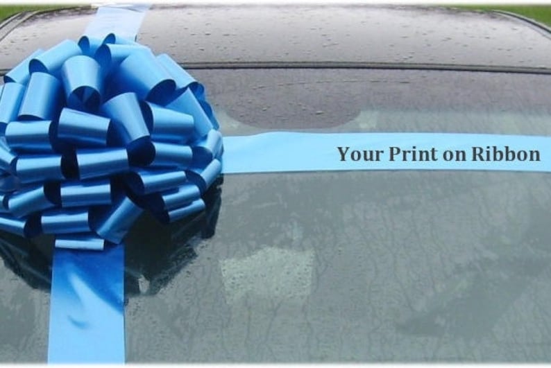 Car Bow Gift Kit Birthday Anniversary Graduation Bow Free Print Fast Shipping Blue