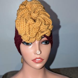Crochet Ruffle Mohawk Hat