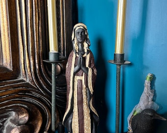 Statue de la Mère Marie noire - Déesse créatrice faite main, 34 cm