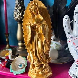Our Lady of Guadalupe /  gold Virgin Mary statue