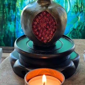 Forbidden Fruit -  Pomegranate altar decoration Dark goddess offering. Persephone Lilith Hera Demeter