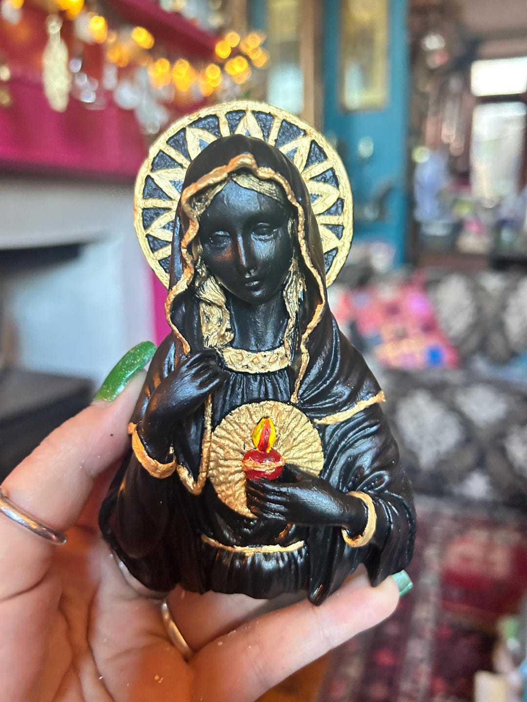Black Madonna Virgin Mary Immaculate Heart Wall Art - Etsy