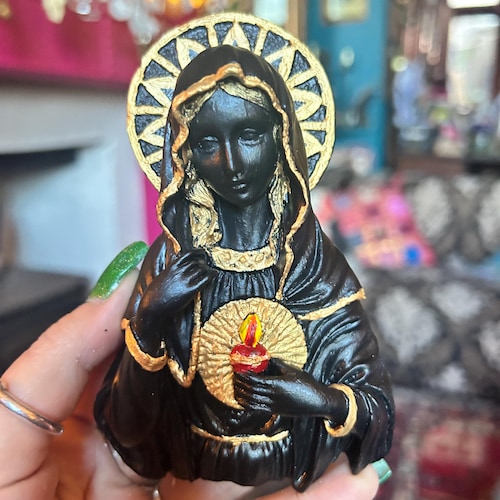 Black Madonna Virgin Mary Immaculate Heart Wall Art - Etsy