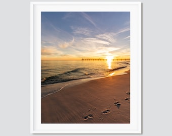 Footprints at the Pier ~ Okaloosa Island, Destin Florida Photography Print -- Emerald Coast Photos