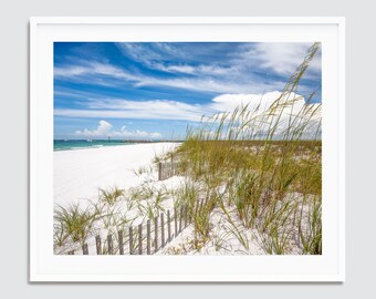Sand Dunes and Beach Fences ~ Destin, Miramar Beach, Florida Photography Print -- Emerald Coast Photos