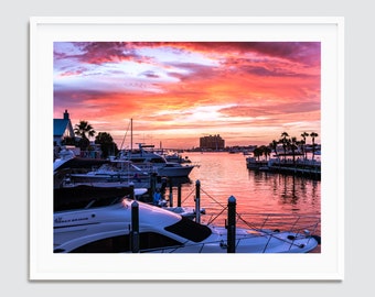 Harbor Canal Sunset ~ Destin, Miramar Beach, Florida Photography Print or Canvas Gallery Wrap -- Emerald Coast Photos
