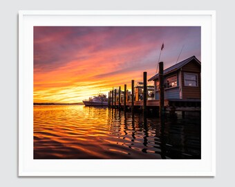 Sunset at Fishing Fleet Marina ~ Destin, Miramar Beach, Florida Photography Print -- Emerald Coast Photos