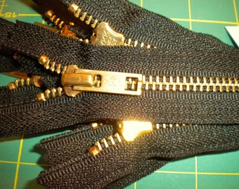 Bundle of 10 Black Ykk Heavy Metal 18 inch Zippers, NEW