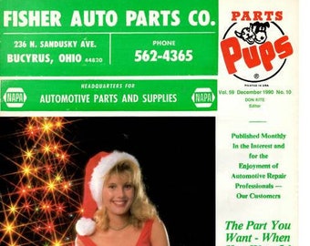 Pin in Up girl art Parts Pup Fisher Auto parts catalog Dec  1990 NAPA OHIO ephemera