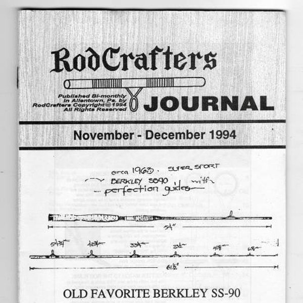 Rod Crafters Journal November -December 1994 vol 20 no 6