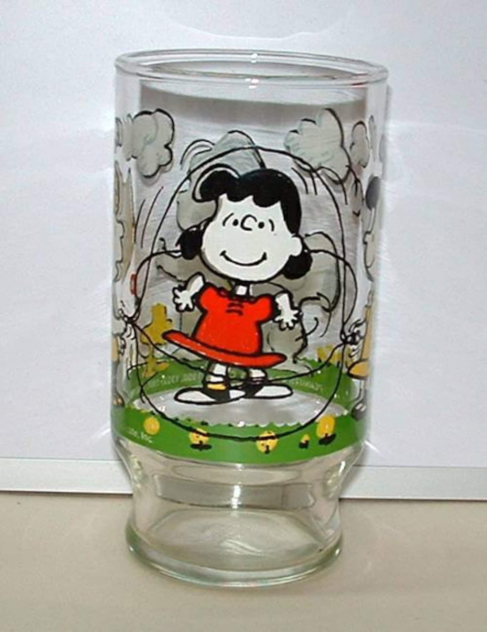 Vintage Peanuts drinking glass Lucy and friends Etsy