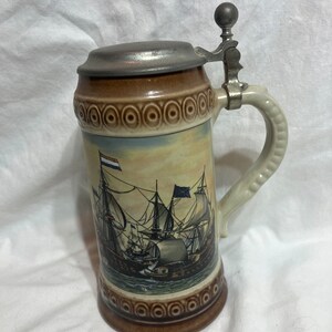 Germany  beer stein 7.5 tall. tall ships
