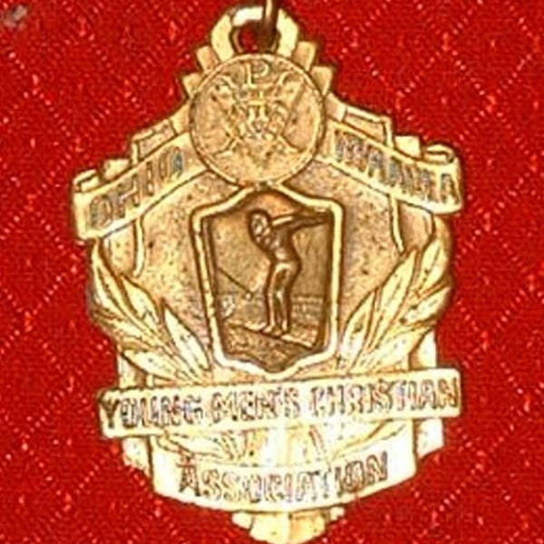 Vintage Ohio WV area  YMCA   swimming medal Junior 100 yard backstroke early 60s