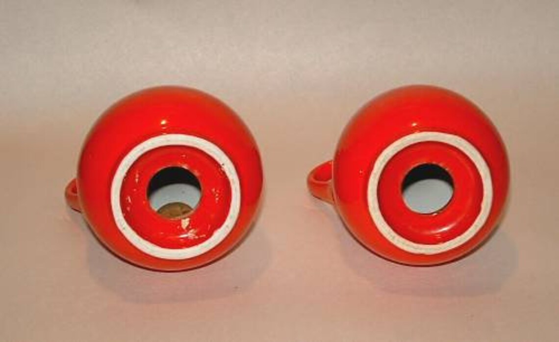 Red Hall China Salt Pepper Shakers 4.75 Etsy