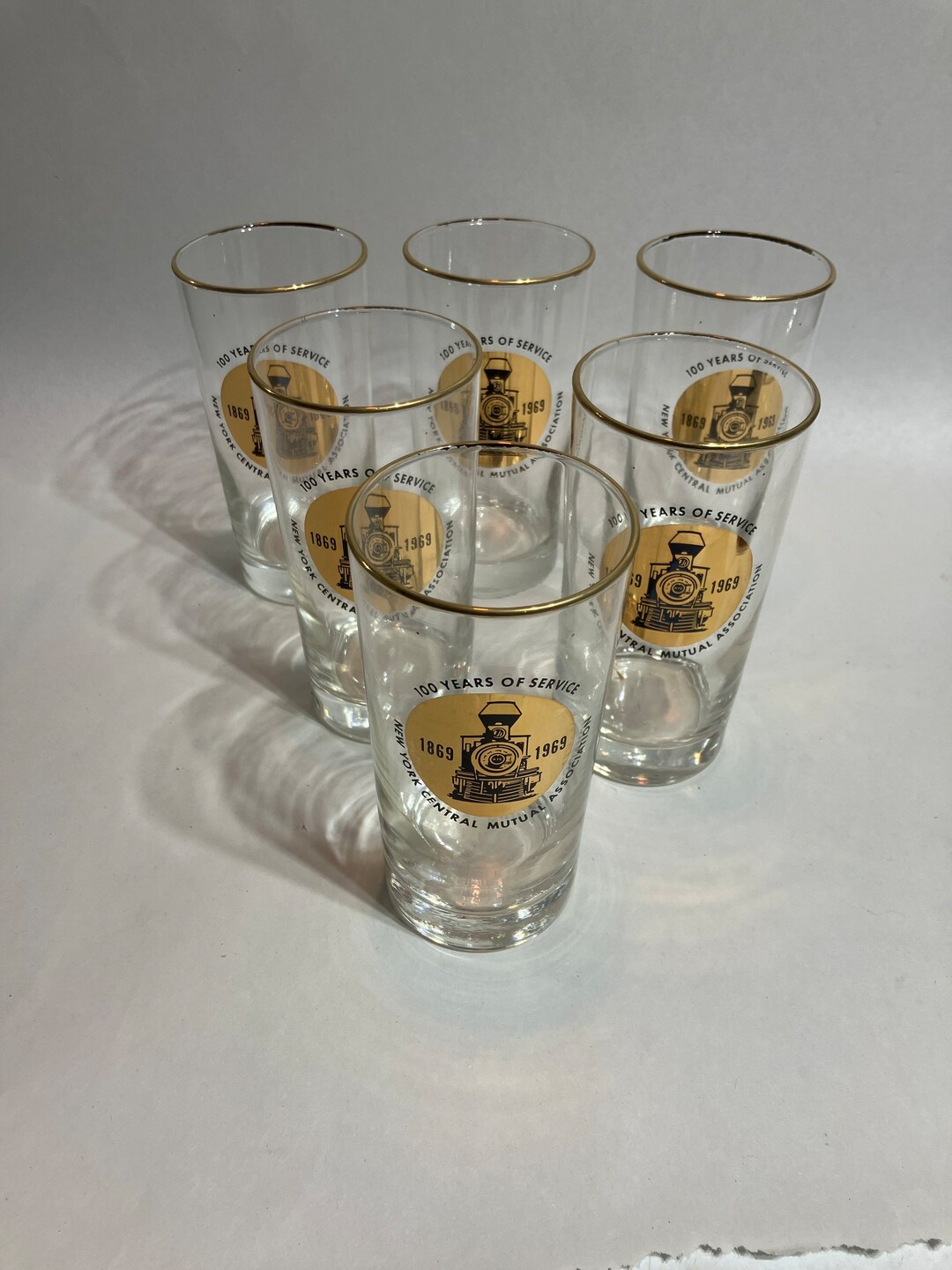 Libbey 100 Year Anniversary New York Central Mutual Association Set of