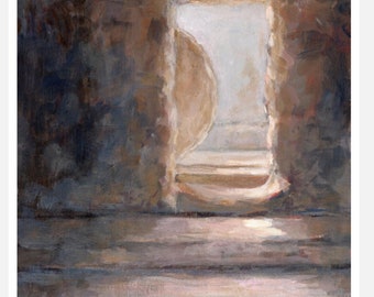Impresión de La Tumba Vacía - Artista de Utah - Impresión de pintura acrílica sobre lienzo de 5x7
