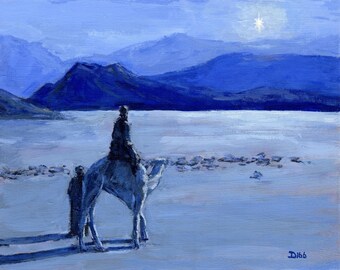 Impresión de un hombre sabio - Artista de Utah - Impresión de pintura acrílica de 5x7
