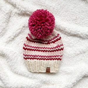 Valentines Day GIFT for Kids, Knit Winter Hat for Kids and Baby, Heart hat image 3