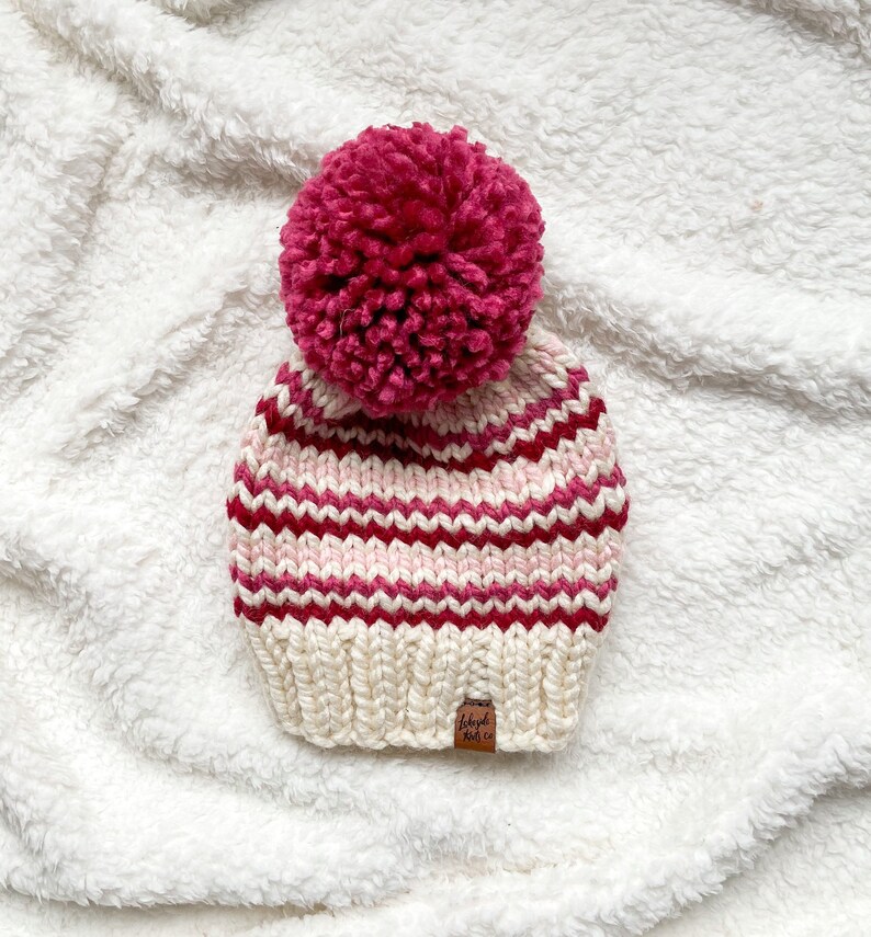 Valentinstag GESCHENK für Kinder, gestrickte Wintermütze für Kinder und Baby, Herzmütze Bild 3