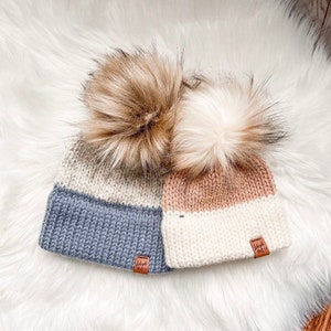 Cappello invernale lavorato a maglia da donna, Toque a doppia tesa, Berretto da donna, Berretto a doppia tesa, Regalo per la festa della mamma, Regalo per la mamma