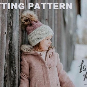 STICKMÖNSTER, Klassisk mössa med dubbel brätte, Mössa med stickmönster, Mössa med stickmönster för baby/småbarn/barn