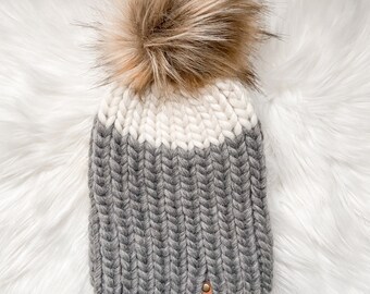 READY TO SHIP - Womens Knit Winter Toque - 100% Merino Wool