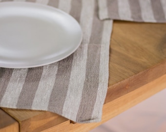 Linen napkins, set of 4 rustic linen napkins, pure linen napkins, linen cloth napkins, soft linen napkins, stripe linen napkins