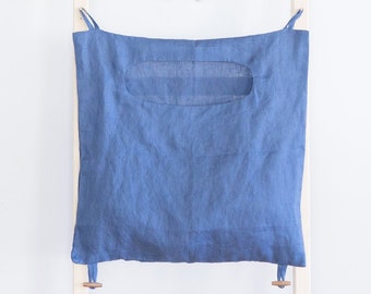 Linen laundry bag, hanging laundry bag, color-coded linen laundry bag, laundry room organization, seven different colors