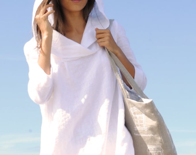 Платье Из Льна С Капюшоном фото 18