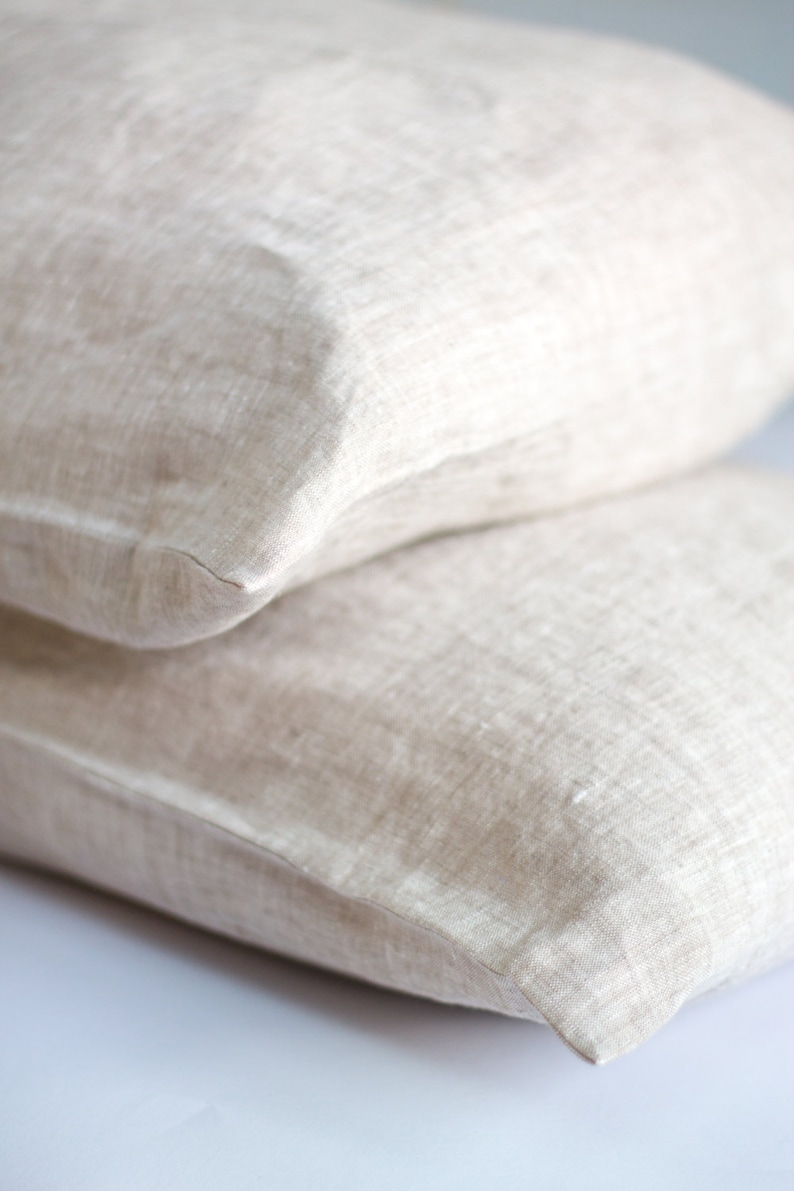 Natural Softened Linen Pillowcase Linen Pillow Cover Oatmeal Etsy