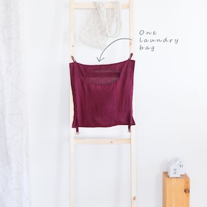Hanging laundry bag, color-coded linen laundry bag, laundry room organization, seven different colors