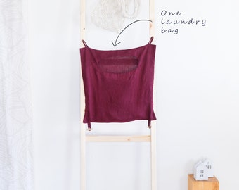 Hanging laundry bag, color-coded linen laundry bag, laundry room organization, seven different colors