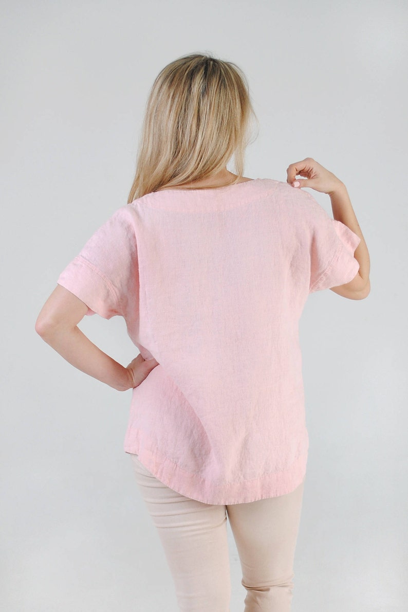 Linen Kimono Top Oversized Linen Top Linen Blouse Linen Etsy