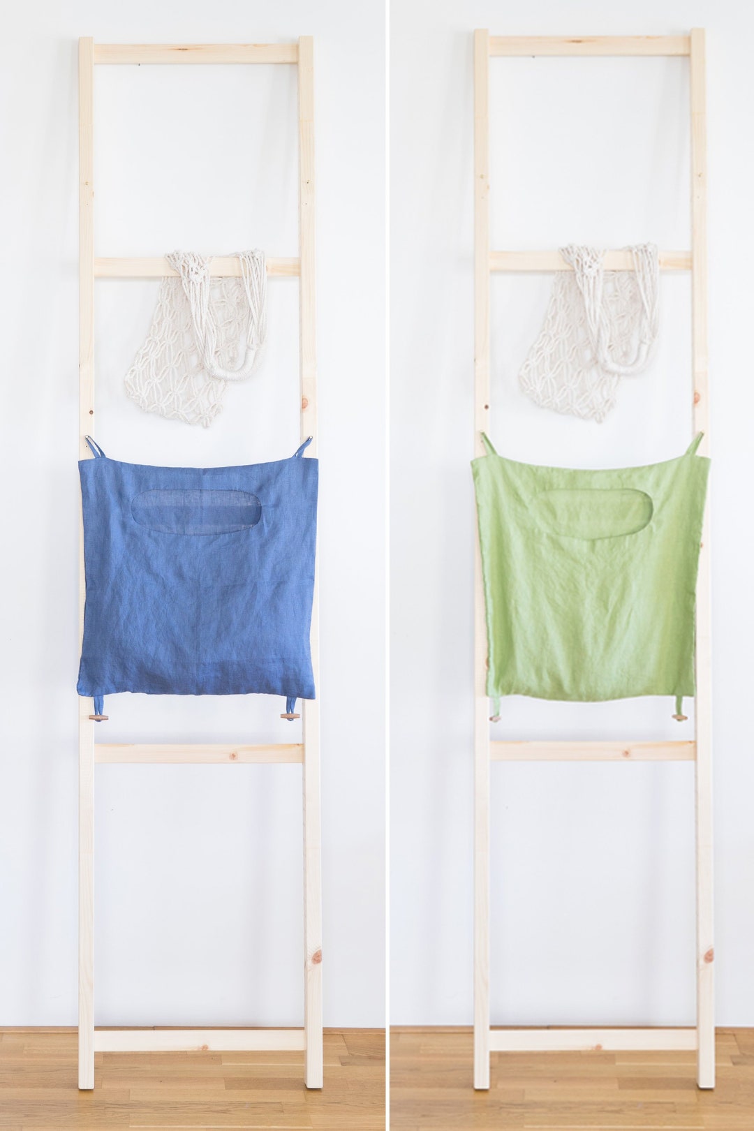 Linen Laundry Bag, Hanging Laundry Bag, Colorcoded Linen Laundry Bag