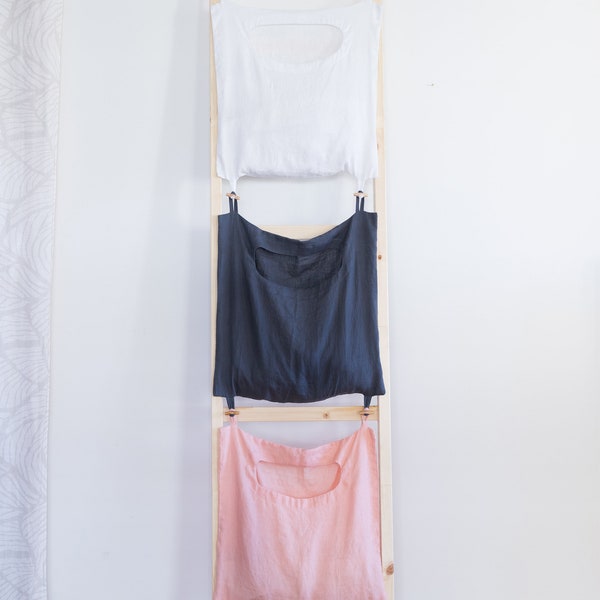 Color-coded laundry bag, linen laundry bag, laundry room organization