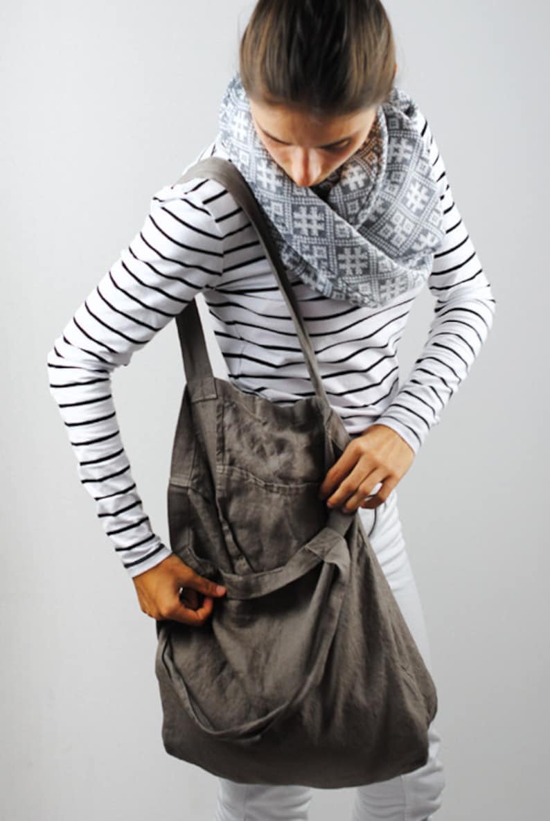 Linen Bag From Heavyweight Linen Linen Shopping Bag Handmade Etsy