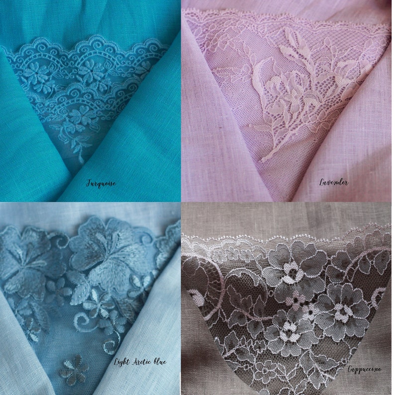 Linen top with lace, summer top, v-neck linen tunic, linen tunic dress Bild 9