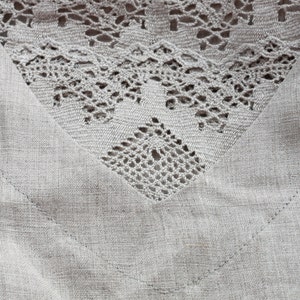 Linen top with lace, summer top, v-neck linen tunic, linen tunic dress Bild 7