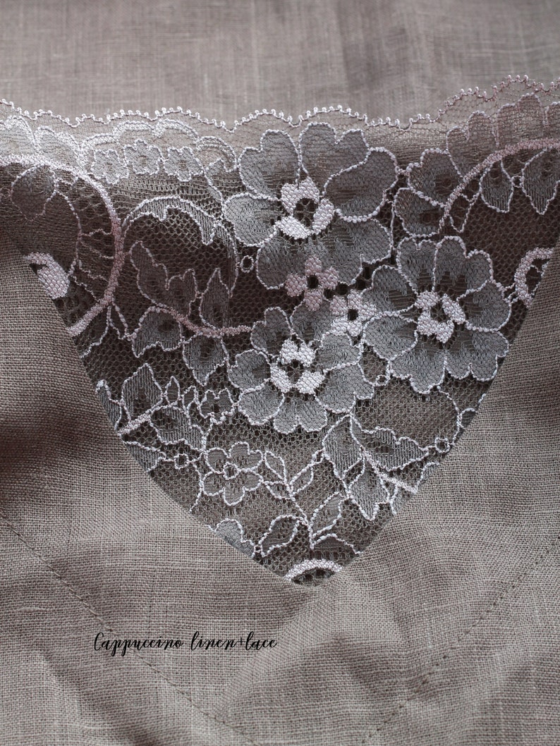 Linen top with lace, summer top, v-neck linen tunic, linen tunic dress Bild 8