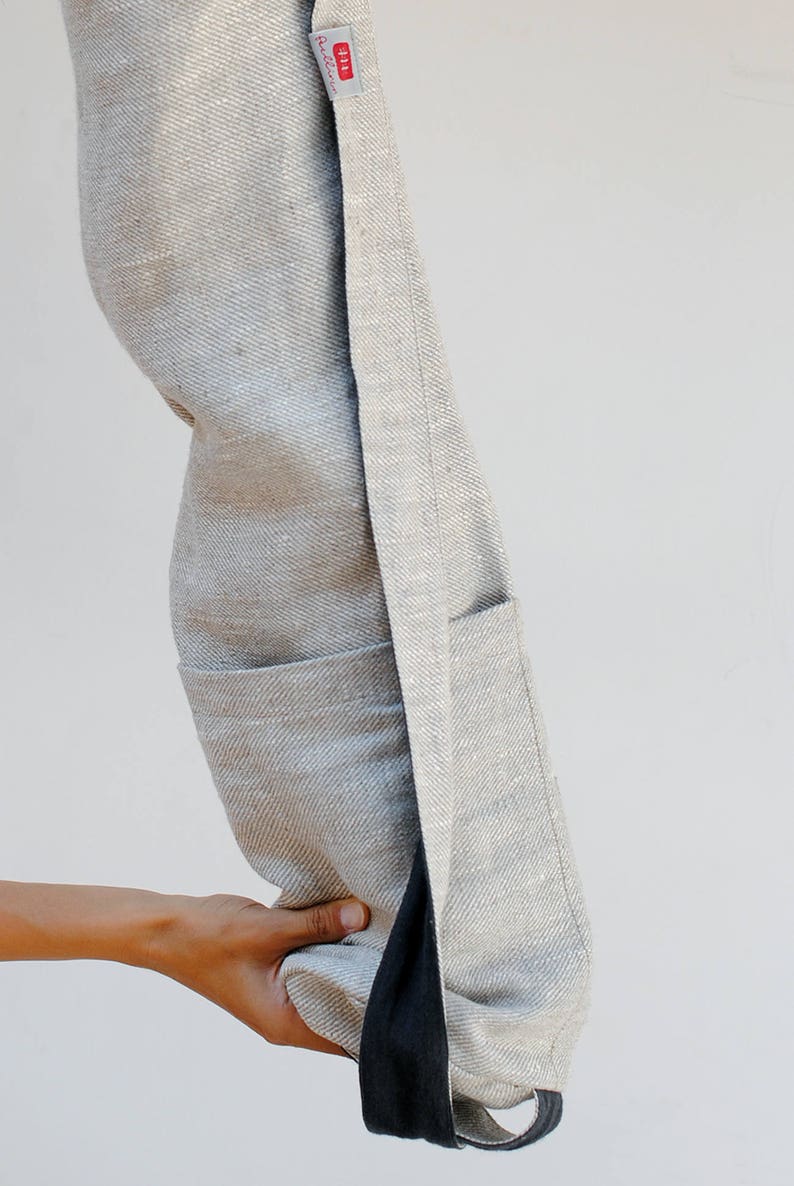 Linen yoga mat bag linen yoga bag with pockets
