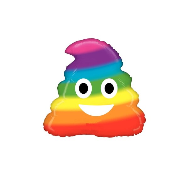 20 Emoji Rainbow Poop Shape Foil Balloon