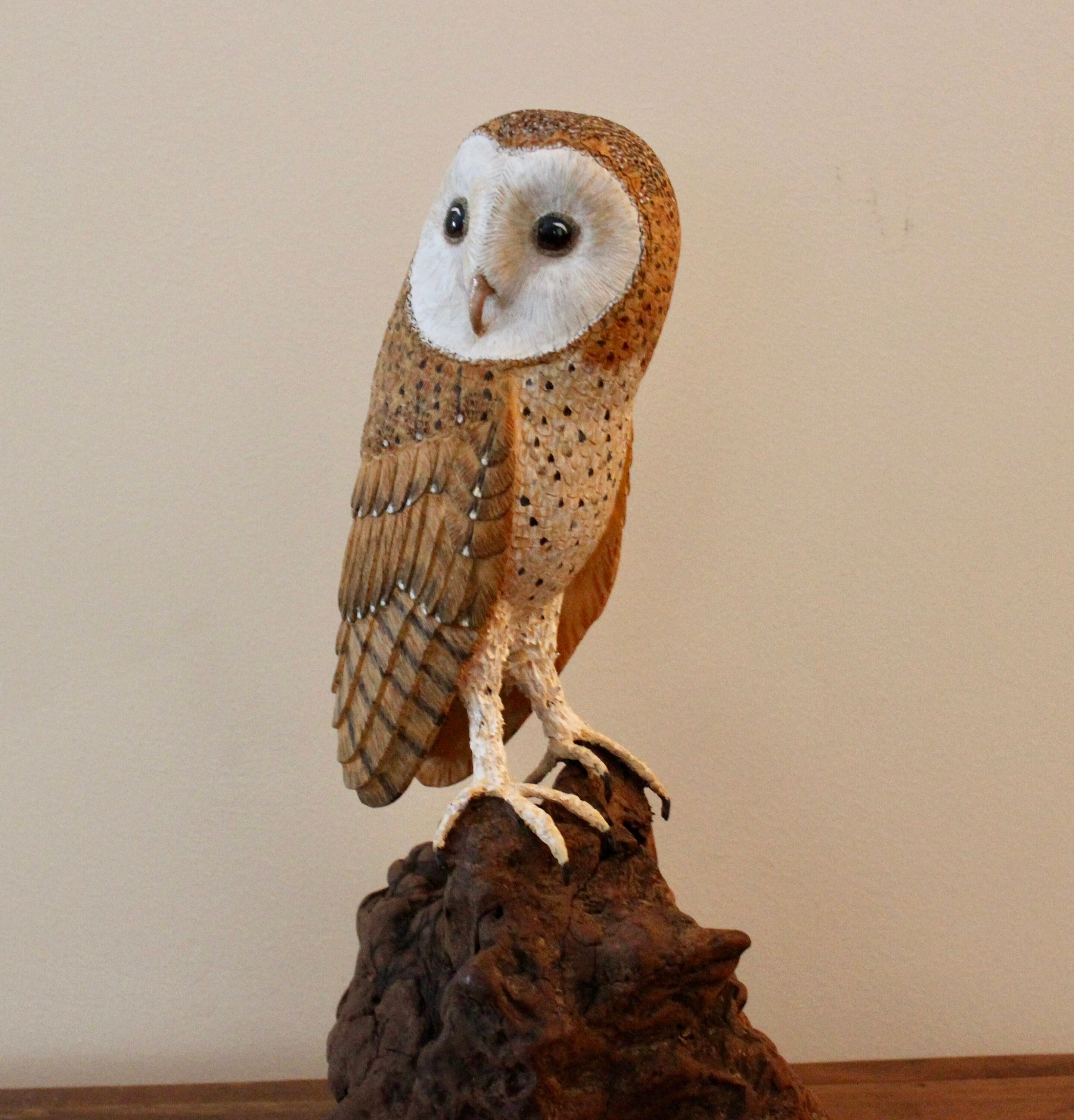置物 59. The magnificent barn owl hand-painte The Magnificent Barn Owl by George McMonigle ~ Limited