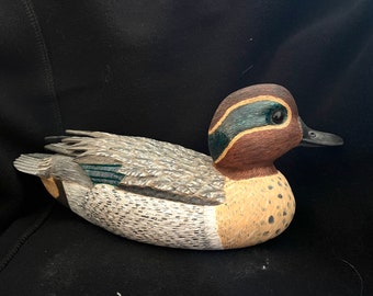 Hand Carved Green-Winged Teal Duck