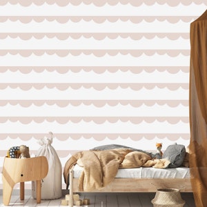 Scallop Wallpaper Pink - Etsy