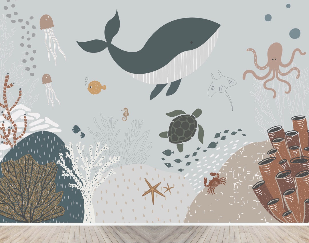 Custom Under the Sea Nursery Wallpaper Mural H280CM X W387CM Etsy