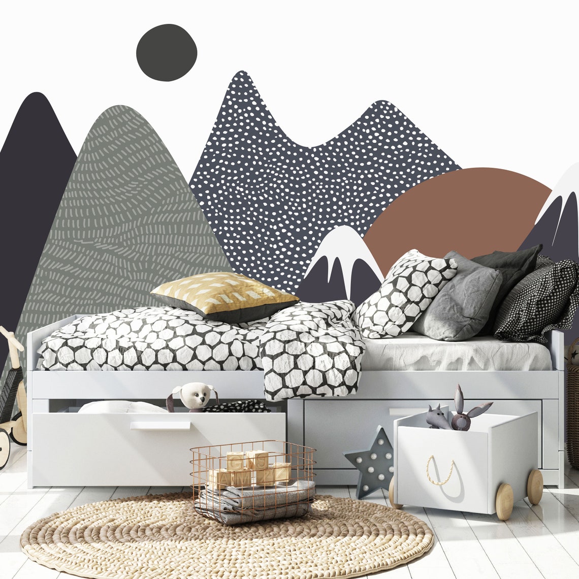 Mountain Nursery Wallpaper Mural Etsy