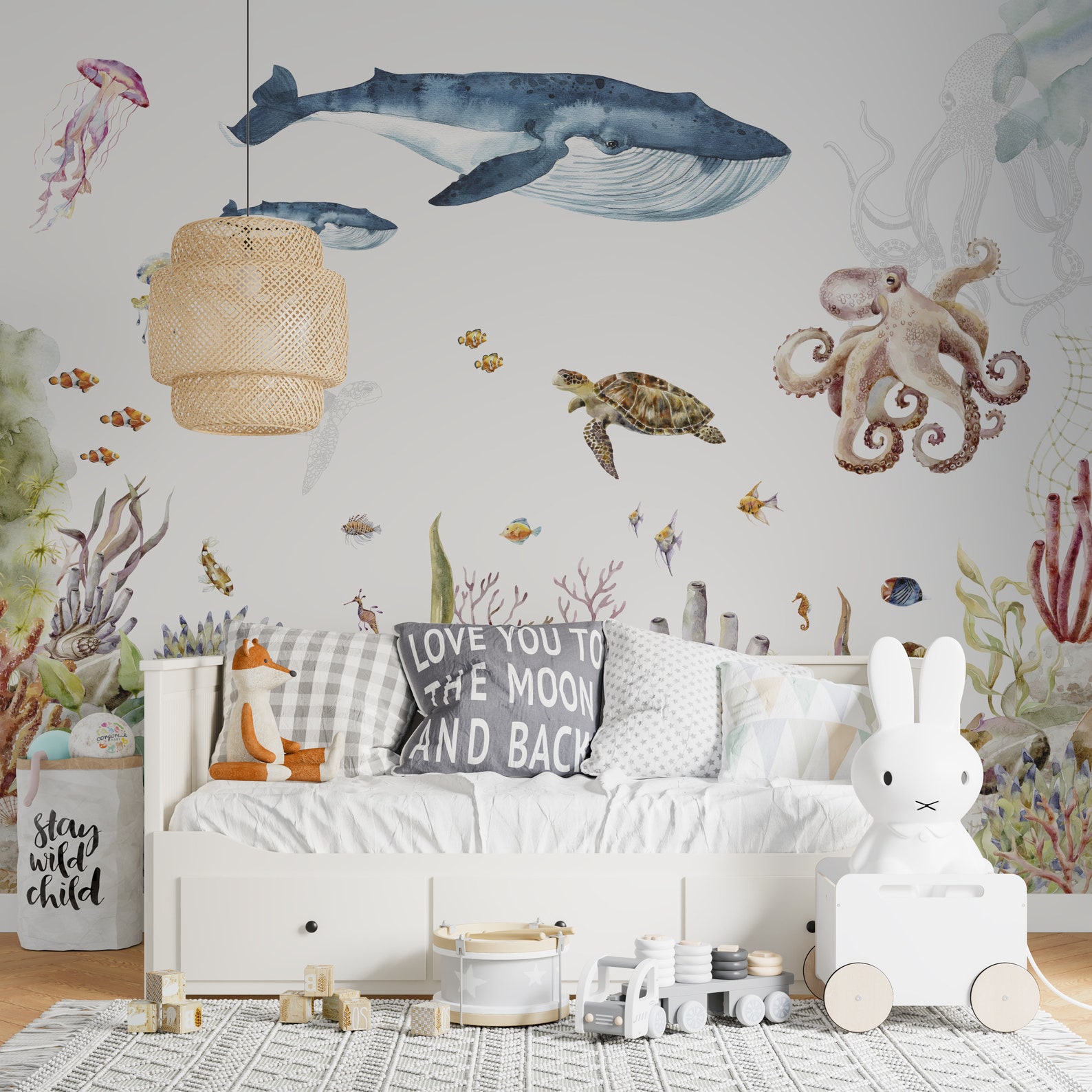 Under the Sea Watercolour Nursery Wallpaper - Etsy