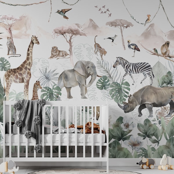 Paradise Jungle Nursery Wallpaper Mural