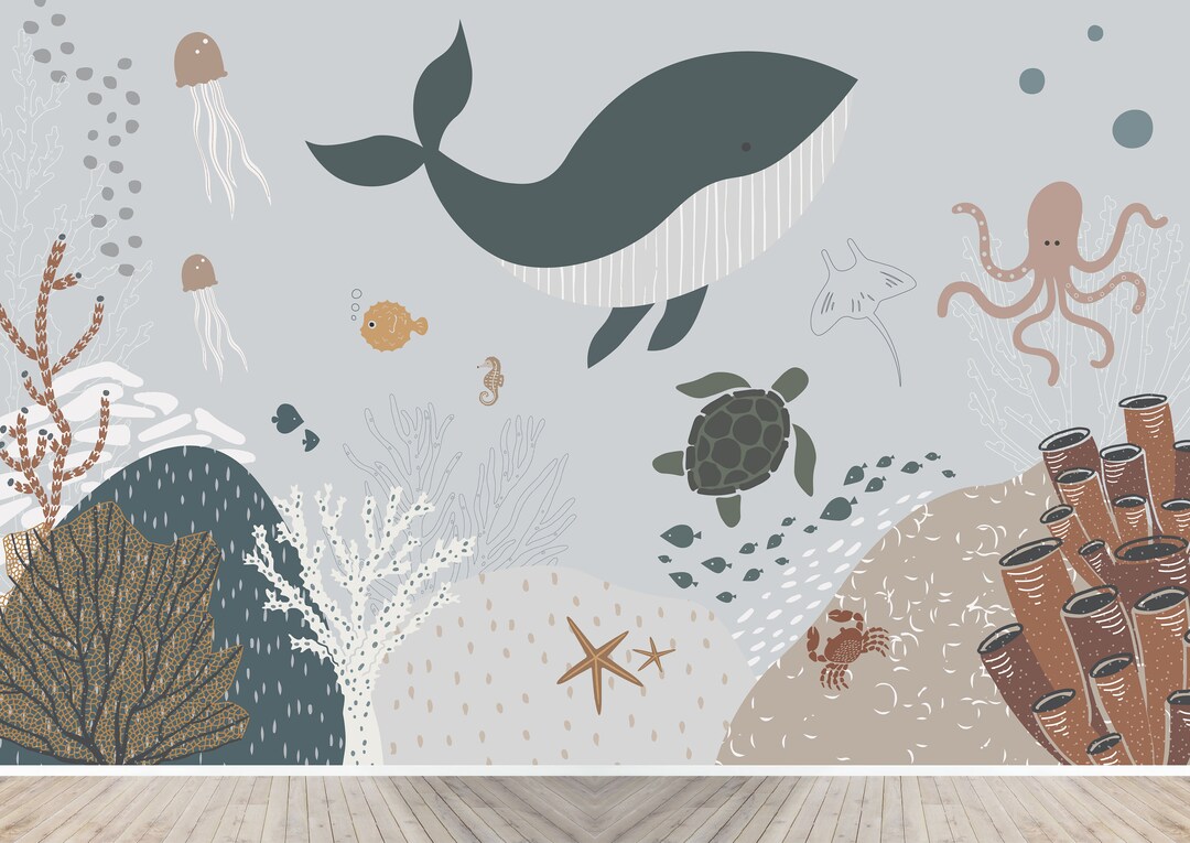 Custom Under the Sea Nursery Wallpaper Mural H256CM X W398CM - Etsy