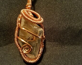 Wire Wrapped Quartz Pendant